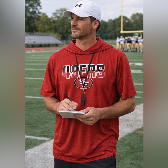 New Era Other - NWOTS New Era Red NFL Team Apparel Hooded Short Sleeve Shirt